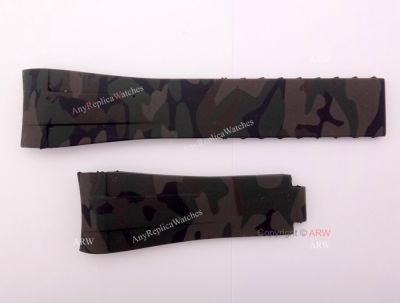 Gray Camouflage Rubber B Rolex Bracelet Replica 20mm